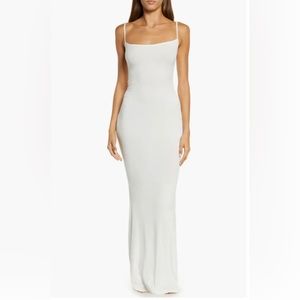 Skims Soft Lounge Long Slipdress NWT In Marble (White)